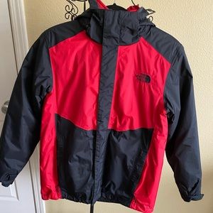 North Face Black and Red Double Jacket